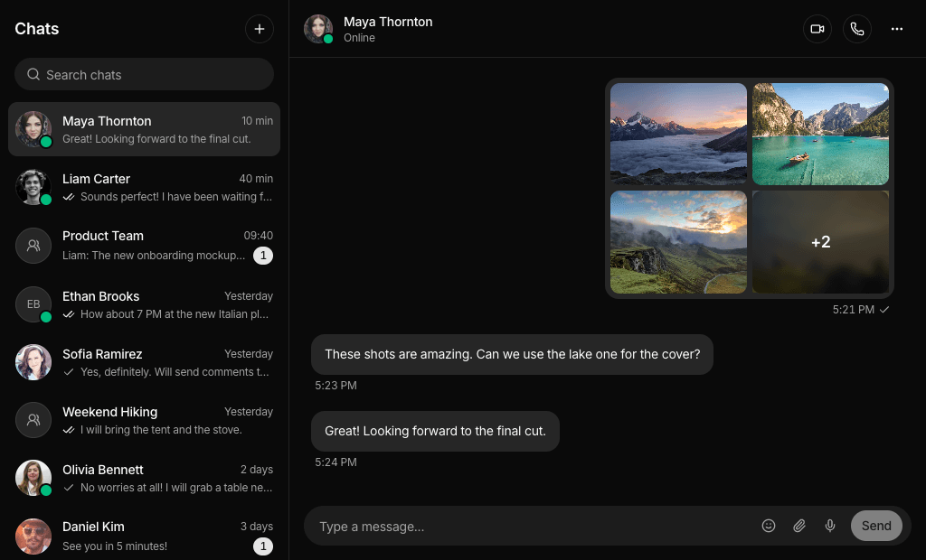 Chat UI blocks