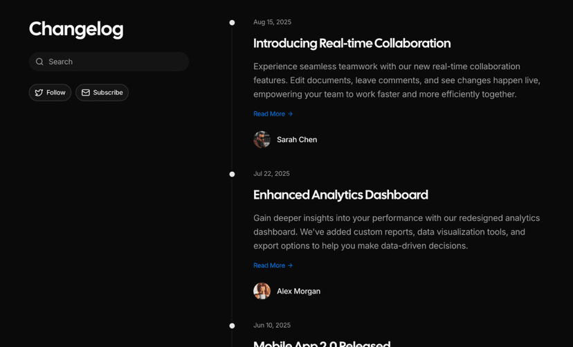 shadcn changelog blocks dark