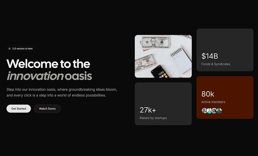 shadcn hero sections dark