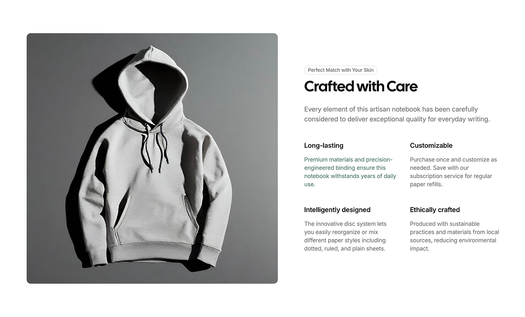 shadcn uishadcn product features sections block