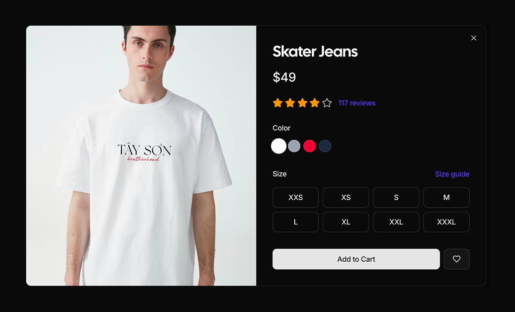 shadcn uishadcn product quickviews blocks block dark