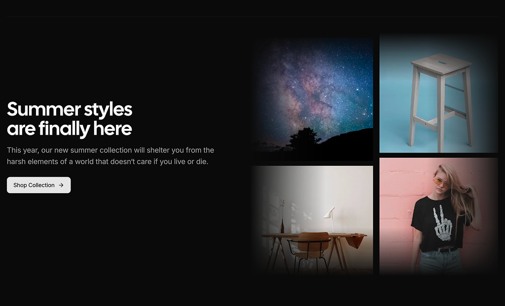 shadcn uishadcn promo sections block dark