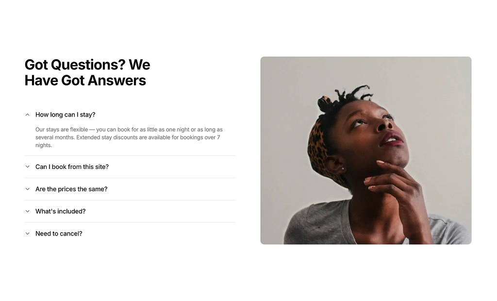 shadcn uishadcn faq sections block