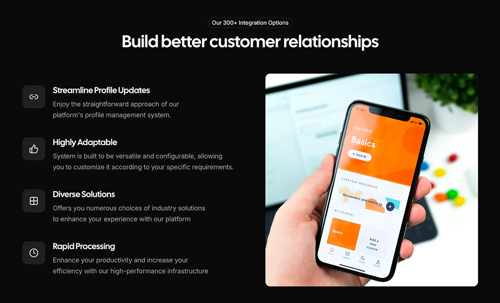 shadcn uishadcn feature sections block dark
