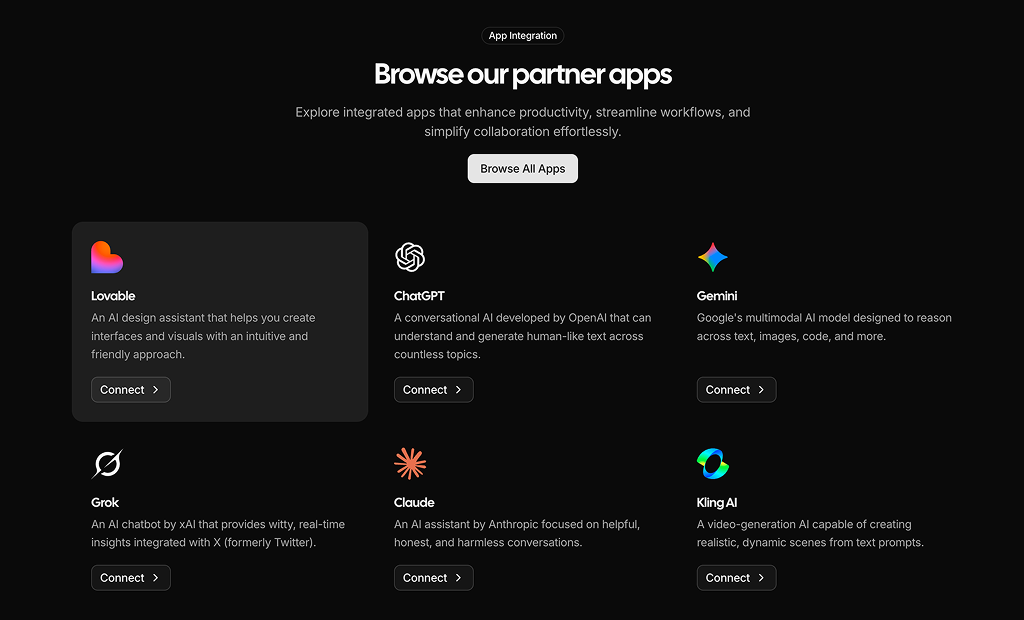 shadcn uishadcn integrations sections block dark