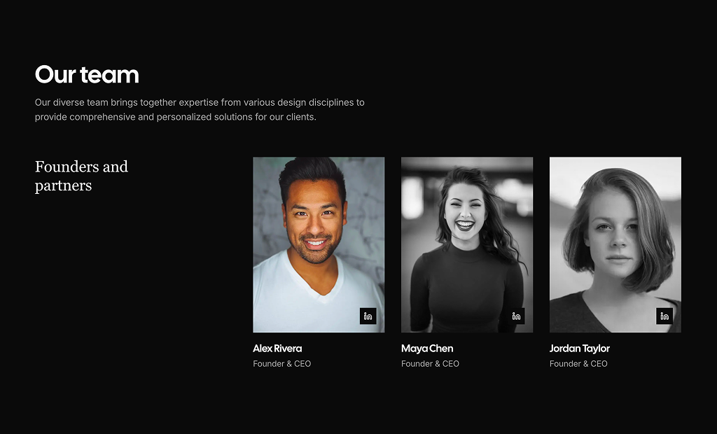 shadcn uishadcn team sections block dark